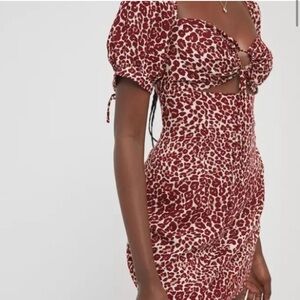 Urban Outfitters Eggie Animal Print Mini Dress